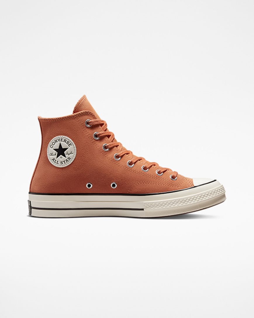 Pánské Boty Vysoké Converse Chuck 70 Semišové Oranžové Černé | CZ 31AJH39